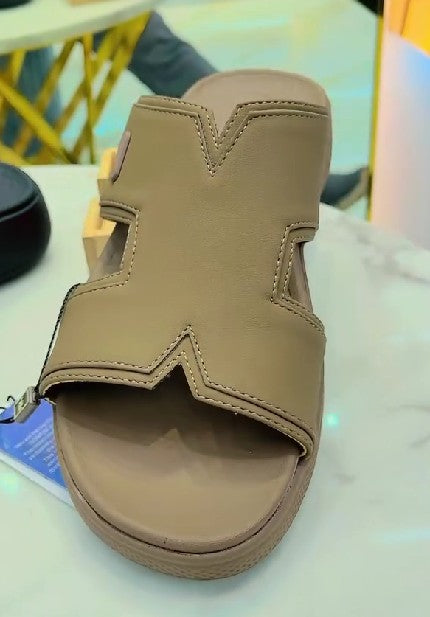 Summer Outdoor Beach Thick-soled Leather Slippers