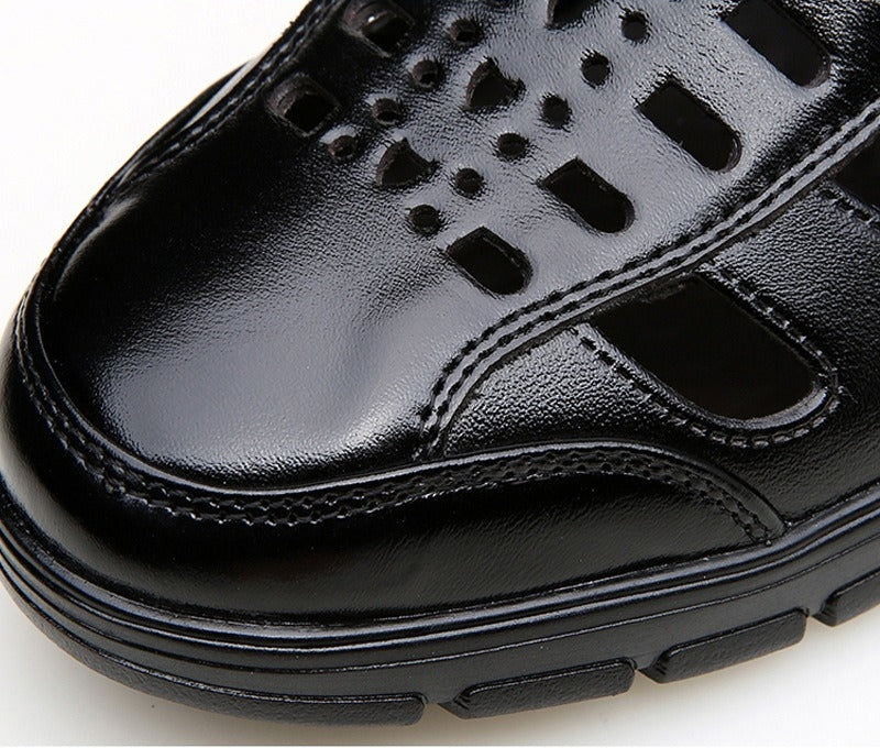 Men's Cowhide Wear-resistant Hollow Leather Shoes