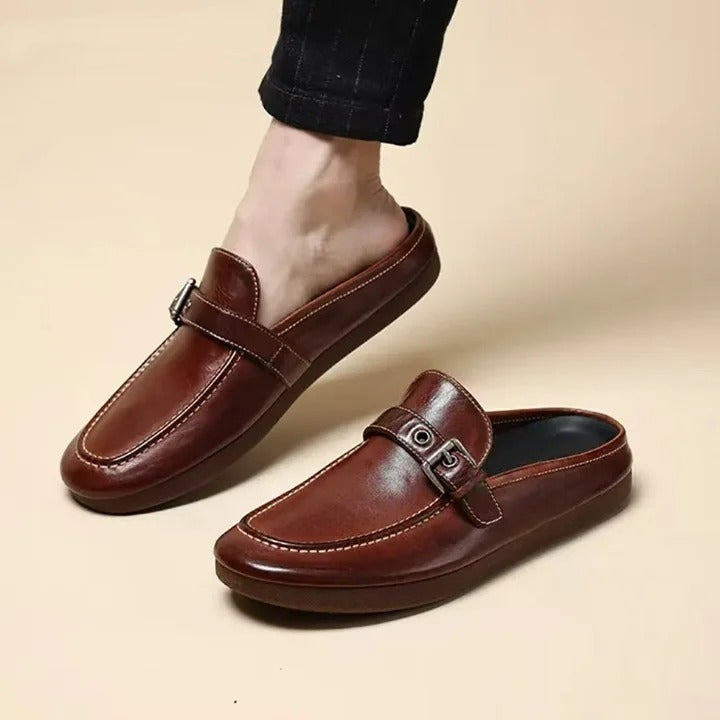 Horsehide Slippers Breathable Casual Leather Shoes