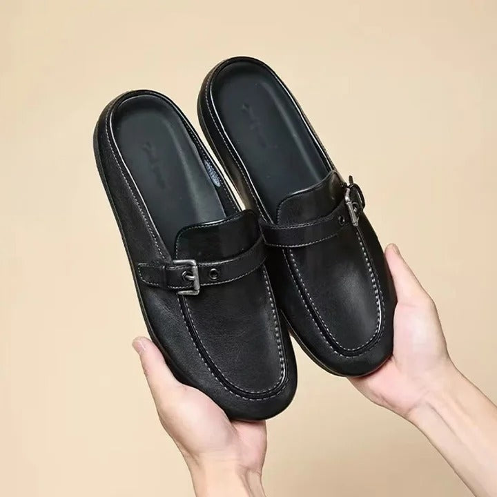 Horsehide Slippers Breathable Casual Leather Shoes