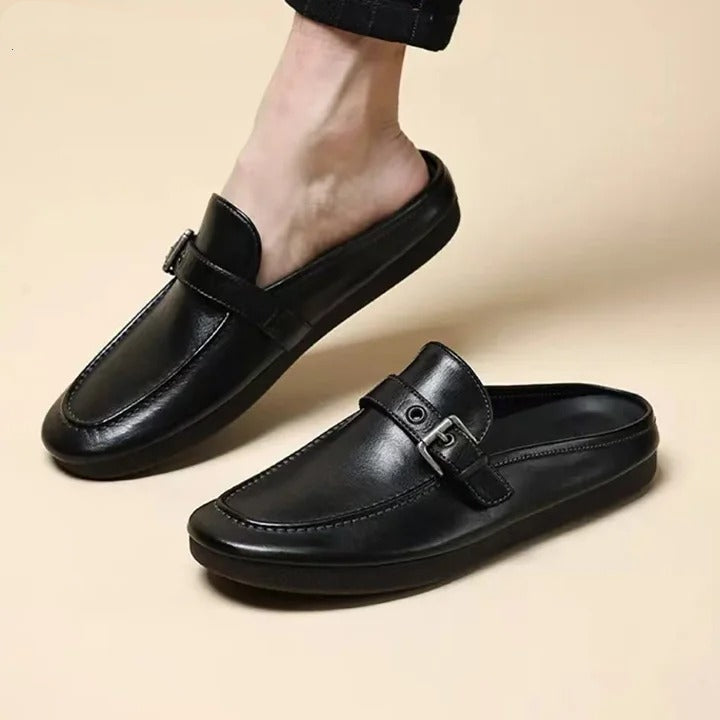 Horsehide Slippers Breathable Casual Leather Shoes