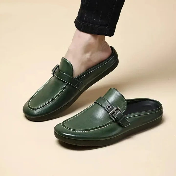 Horsehide Slippers Breathable Casual Leather Shoes