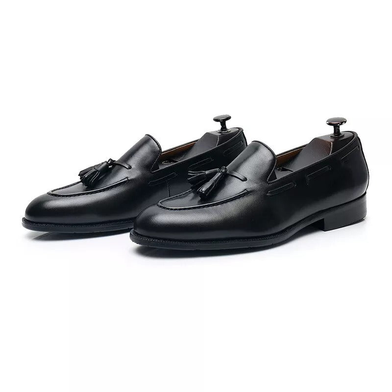 Men's Casual Oxfords Genuine Leather Slip On Low Top Handmade Loafers