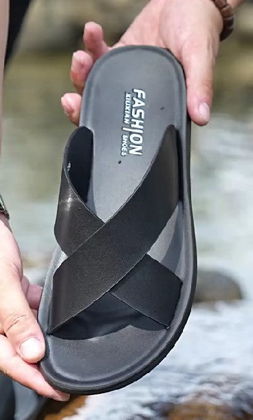 Popular Summer Beach Shoes Leather Slippers