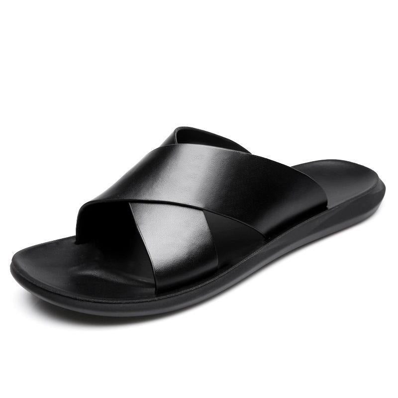 Popular Summer Beach Shoes Leather Slippers