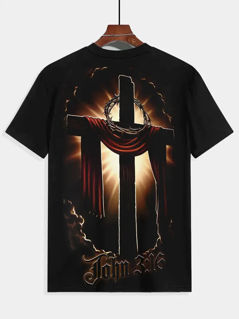 Cross Crown Of Thorns Jesus God Religious T-shirt