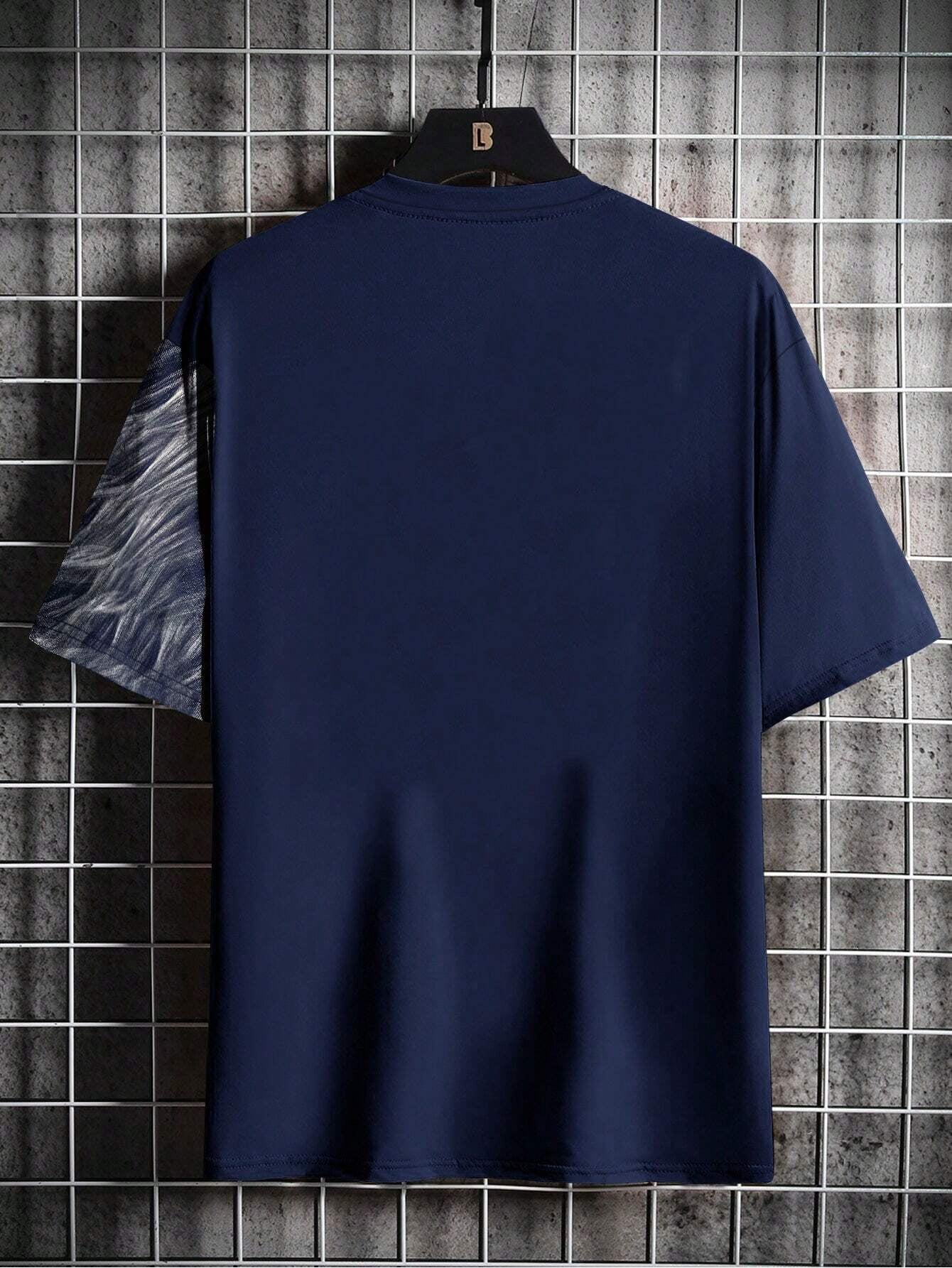 3D Printed Lion Head Round Neck Short Sleeve T-Shirt