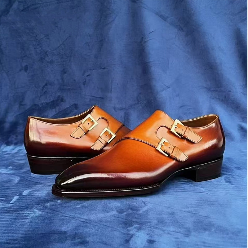 Italian Calf Skin Monk Shoes For Men