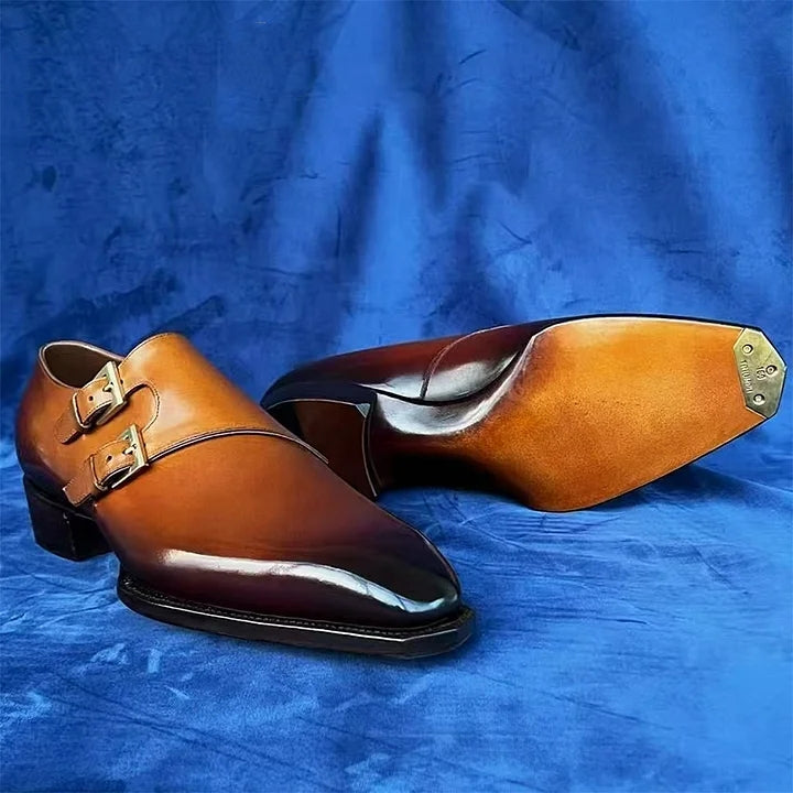 Italian Calf Skin Monk Shoes For Men