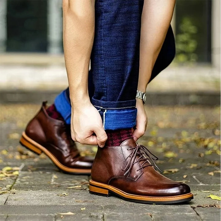 Cowhide Dress Boots/Martin Boots For Men