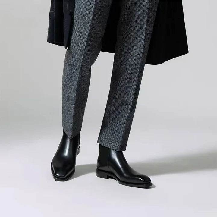 German Calf-Skin Dress Boots/Chelsea Boots For Men