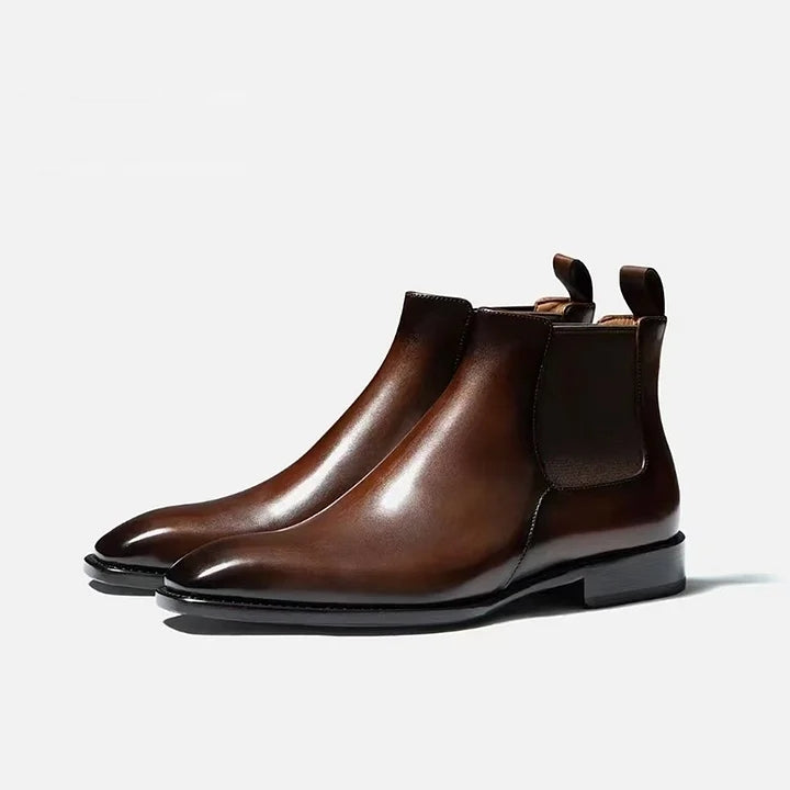 German Calf-Skin Dress Boots/Chelsea Boots For Men