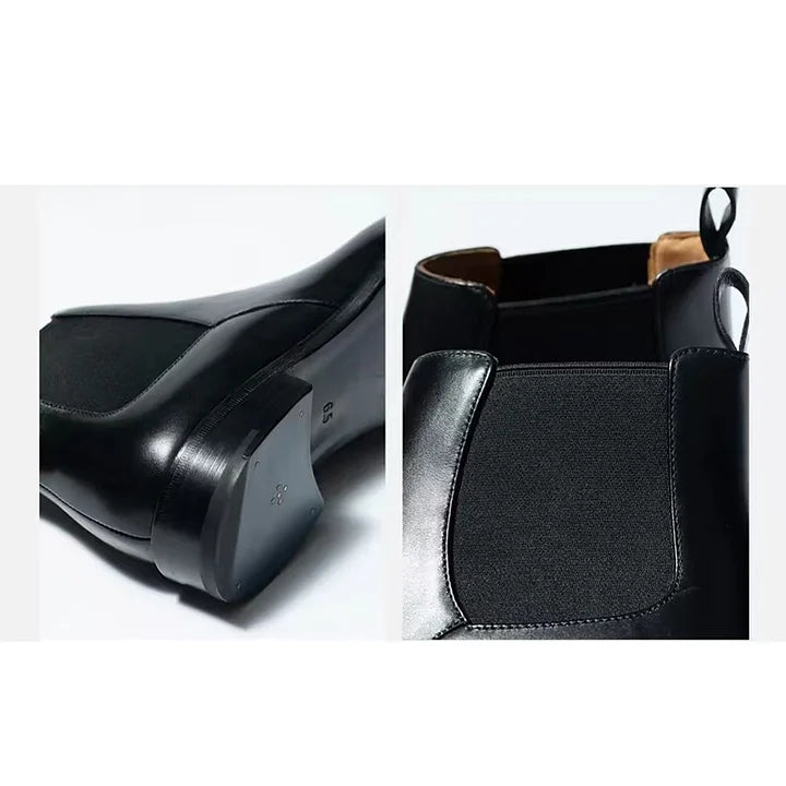 German Calf-Skin Dress Boots/Chelsea Boots For Men