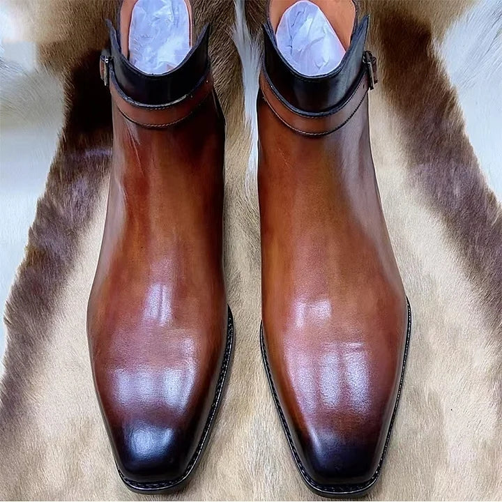 Italian Calf Skin Dress Boots/Chelsea Boots For Men