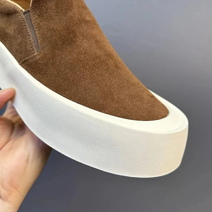 Handmade Retro Cowhide Suede Leather Casual Loafers