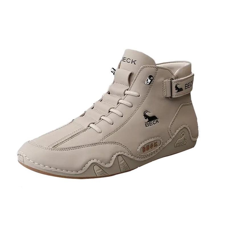 Leather Non-slip Soft Sole Daily Casual High-top Sneakers