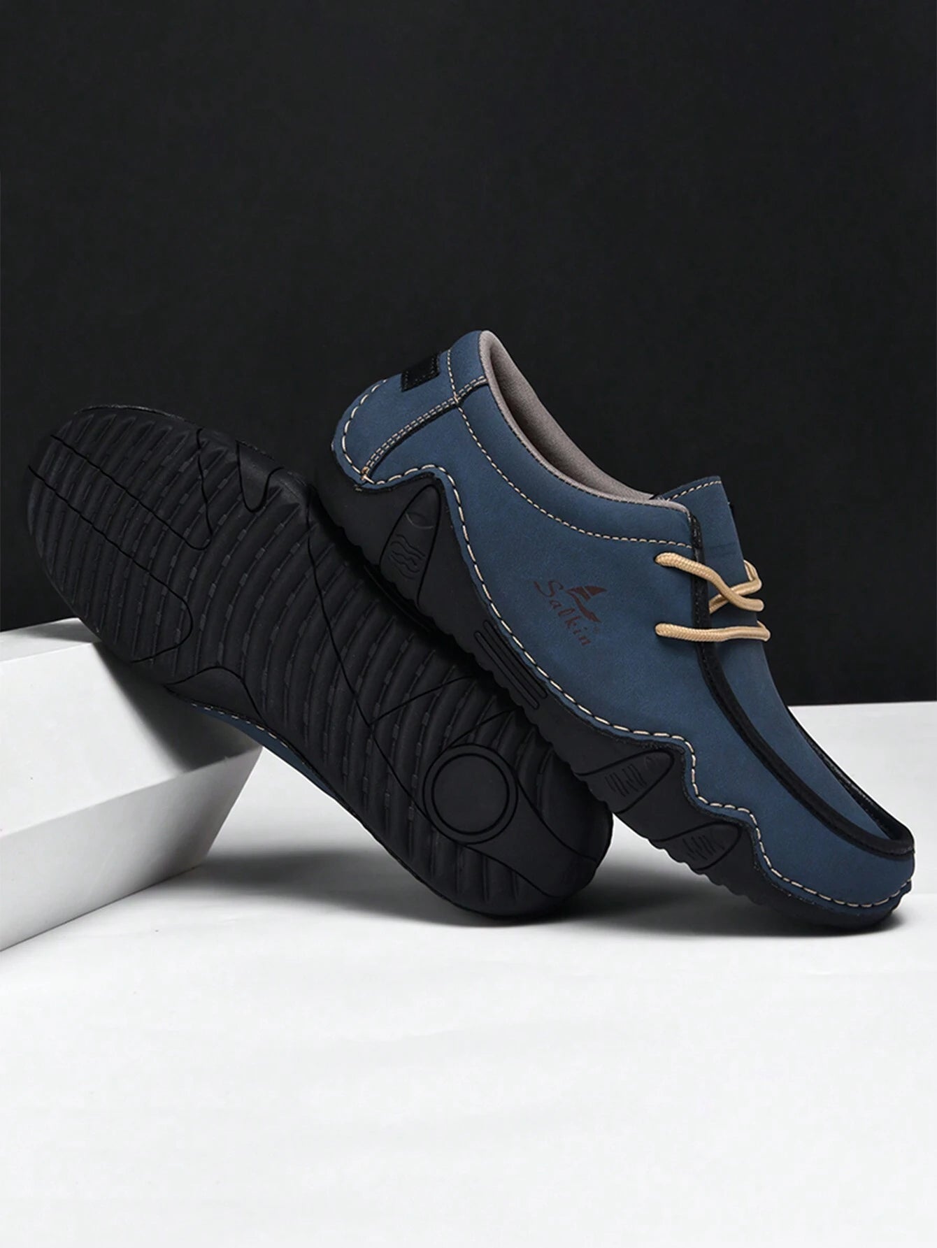 Men's Loafers Handmade Lace-Up Casual Shoes