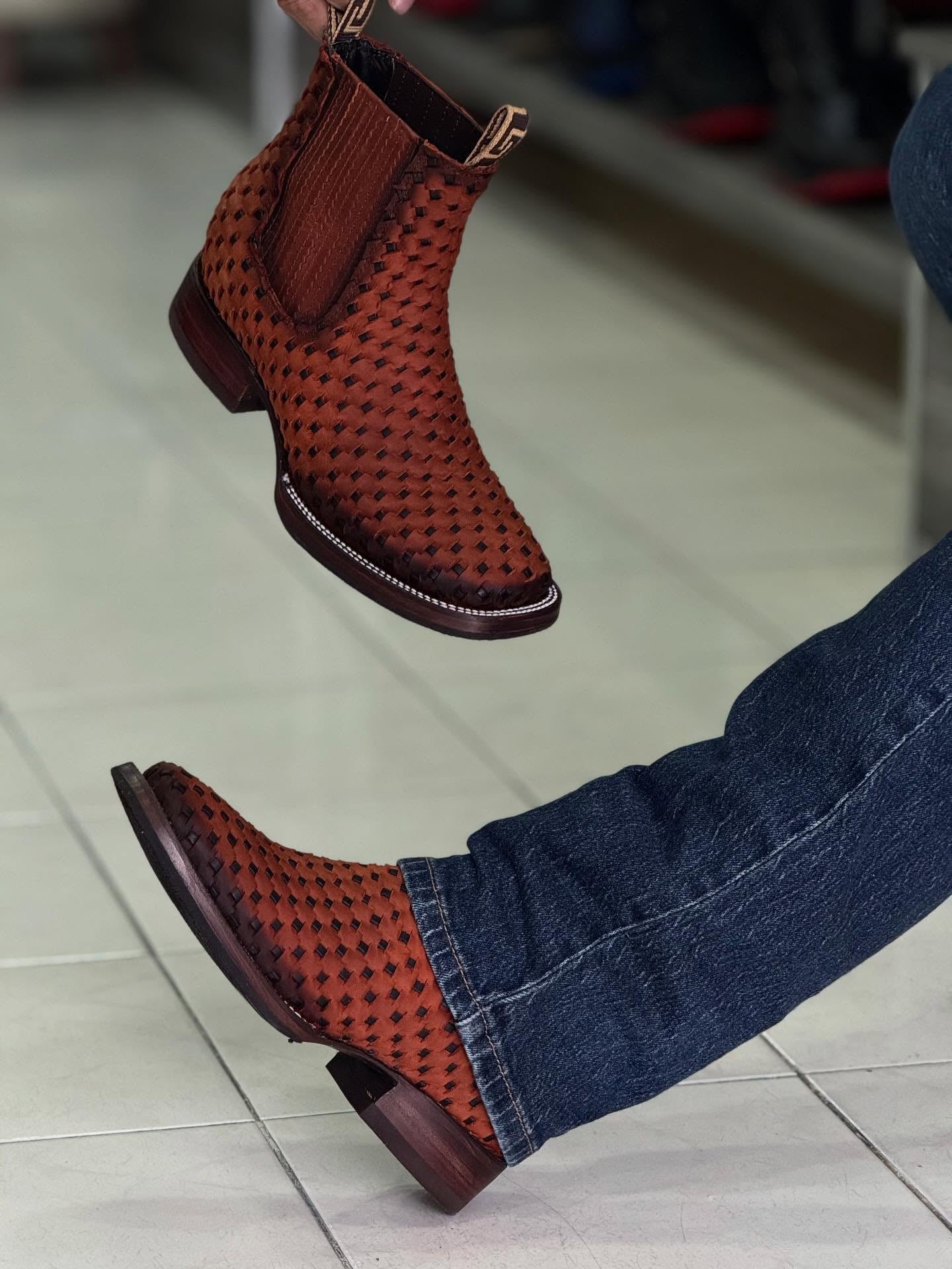 Handmade Woven Leather Boots