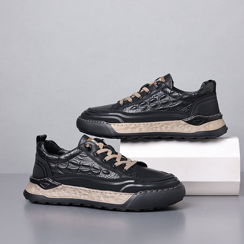 First-layer Cowhide Thick-soled Sneakers