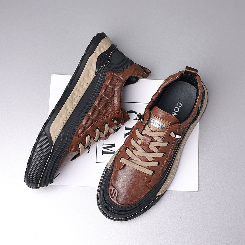 First-layer Cowhide Thick-soled Sneakers