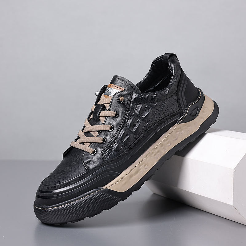 First-layer Cowhide Thick-soled Sneakers