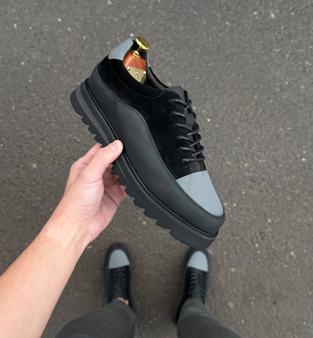 Suede And Leather Casual Shoes