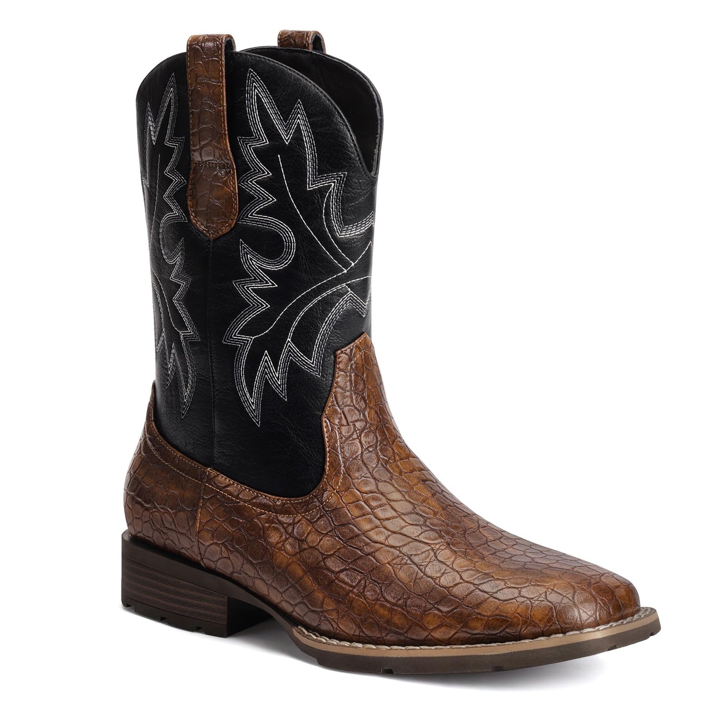 Rare Leather Classic Embroidered Cowboy Country Boots