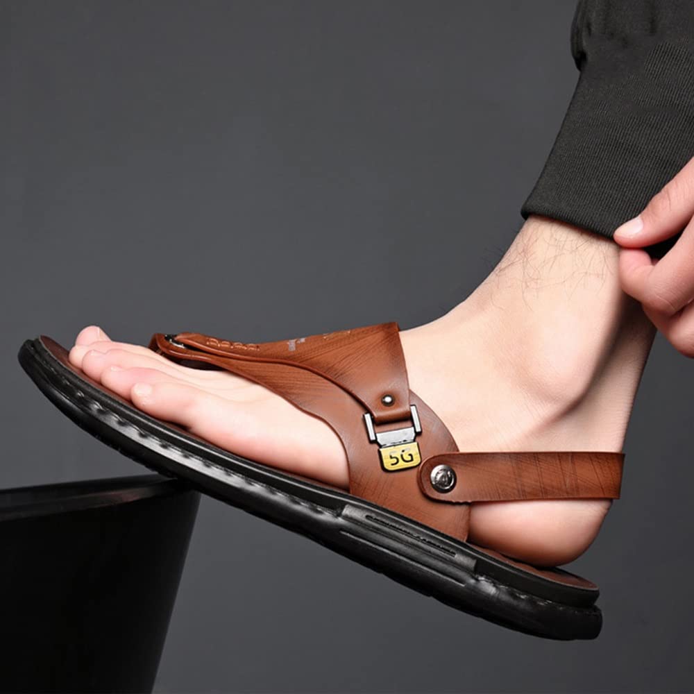 Men's Flip-flops Leather Sandals With Bunion Splints