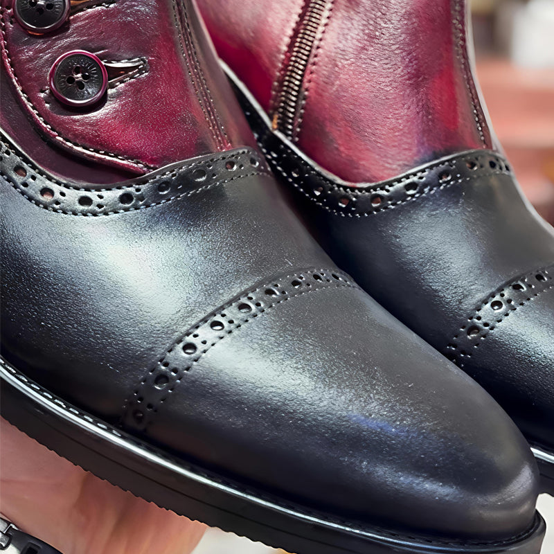 Men's Pointed Button Casual Ankle Boots Chelsea Boots