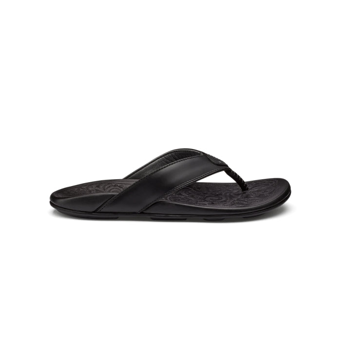Men's Leather Embroidered Flip-flops