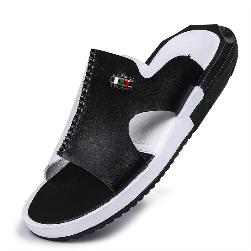 (🔥 Last Day Sale‼️)Men's Casual Two-tone Beach Walking Open-toe Slippers (Buy Two Get Free Shipping)