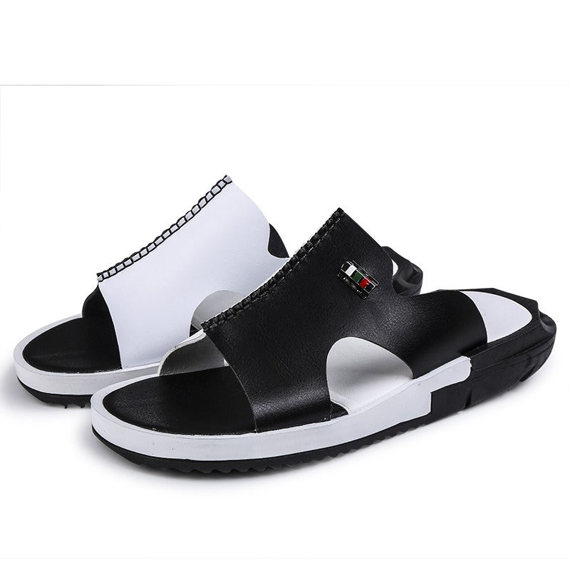 (🔥 Last Day Sale‼️)Men's Casual Two-tone Beach Walking Open-toe Slippers (Buy Two Get Free Shipping)