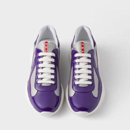 Patent Leather And Technical Fabric Sneakers