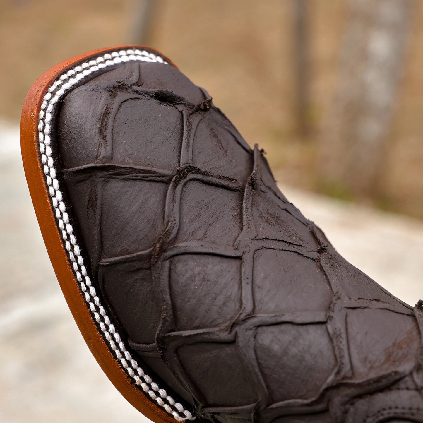 Square Toe Matte Rustic Piraroucu Leather Boots