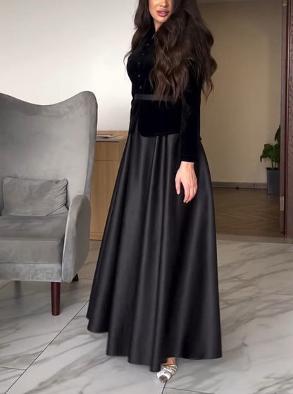 Black Velvet Evening Dress