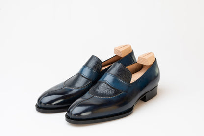 Men's Blue Fashionable Causal Leather Shoes