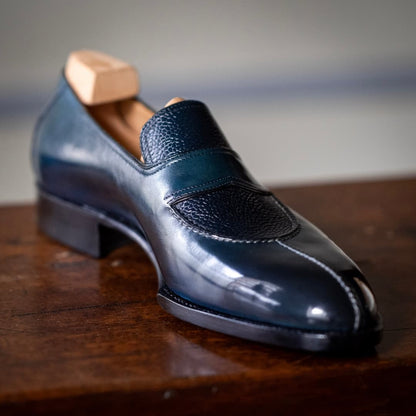 Men's Blue Fashionable Causal Leather Shoes