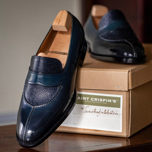 Men's Blue Fashionable Causal Leather Shoes