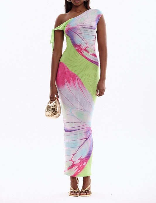 Butterfly Bodycon Mesh Dress