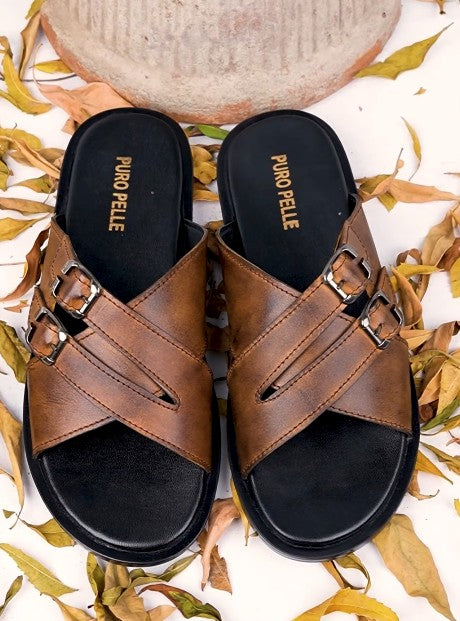 Premium Leather Men's Slip-On Sandals