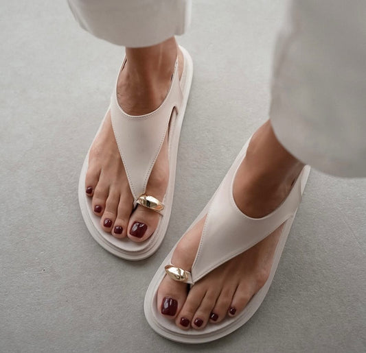 Women's Sandals With Gold Accessories