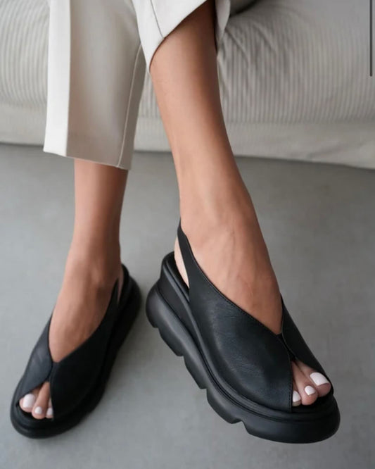 Women's Retro Platform Peep Toe Sandals