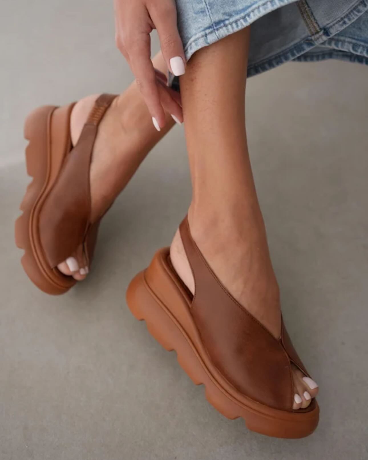 Women's Retro Platform Peep Toe Sandals