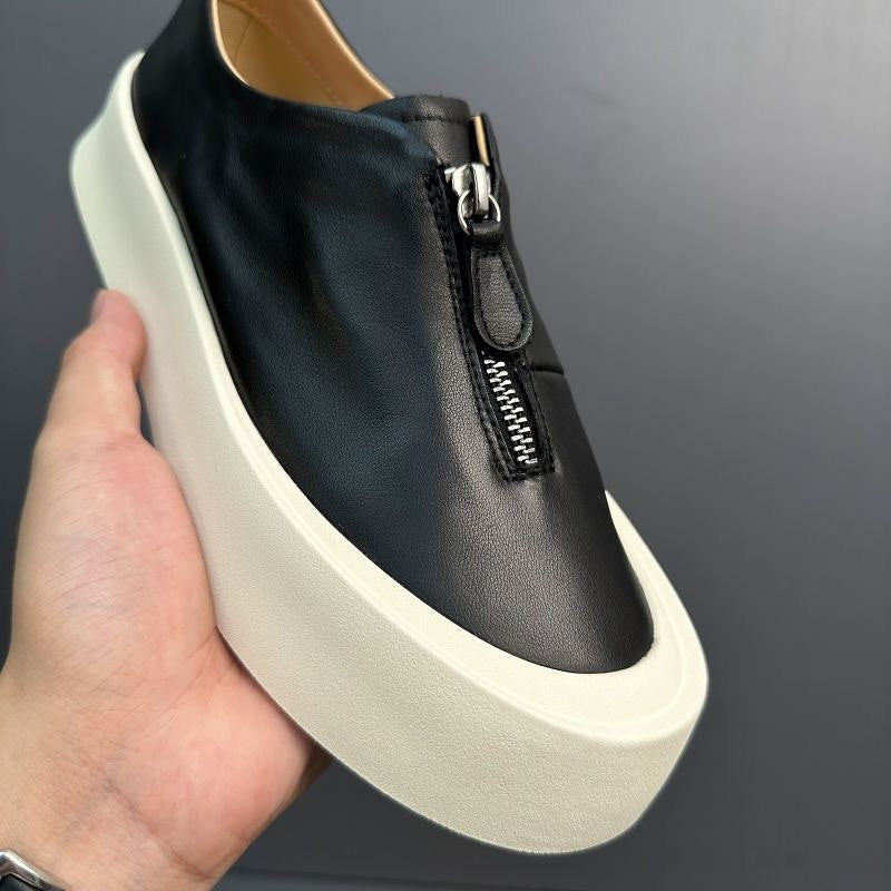Handmade Retro Zipper Loafers