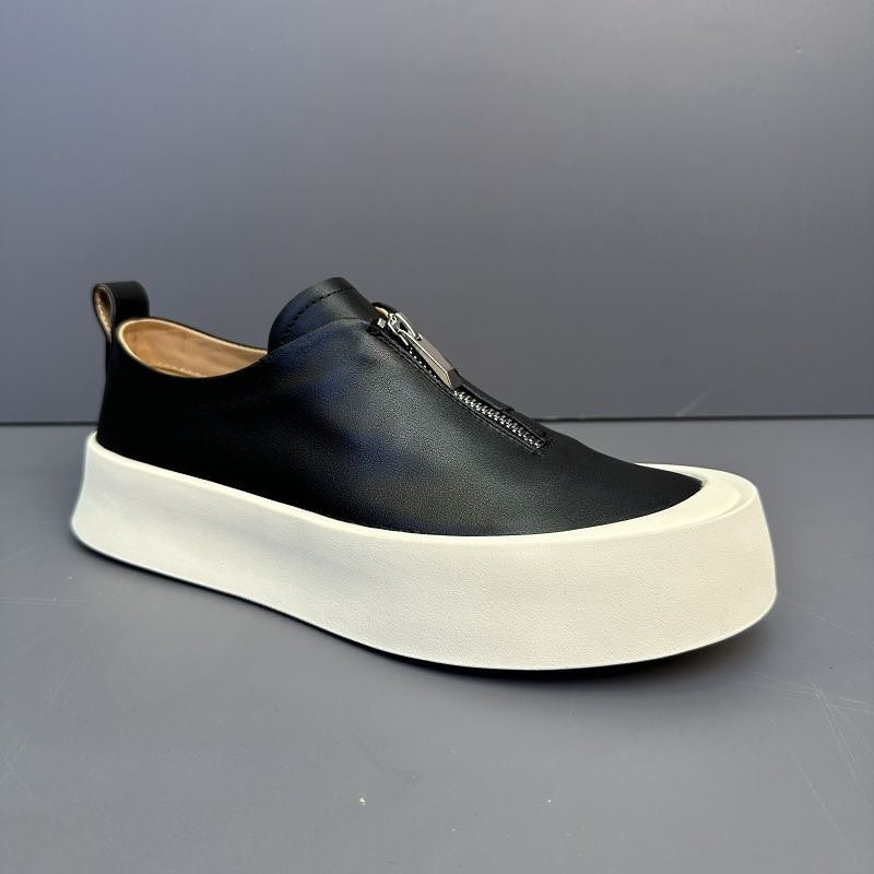 Handmade Retro Zipper Loafers