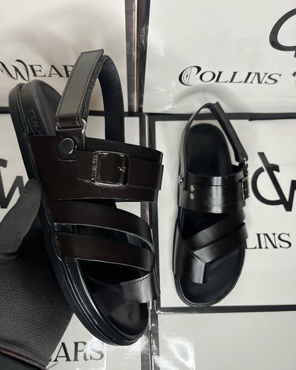 Men's Fashion Buckle Decor Toe Post Design Sandals