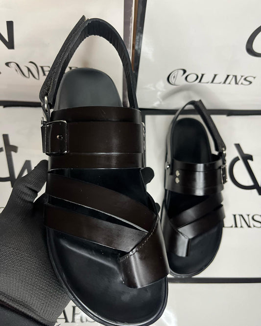 Men's Fashion Buckle Decor Toe Post Design Sandals