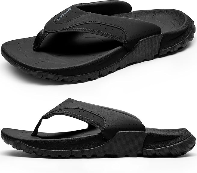 Arch Support Walking Flip Flops Non Slip Summer Beach Sandals Durable Comfort Outdoor Thong Sandals For Men