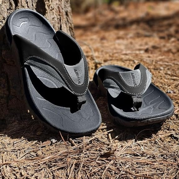 Arch Support Walking Flip Flops Non Slip Summer Beach Sandals Durable Comfort Outdoor Thong Sandals For Men