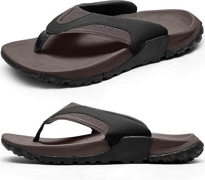 Arch Support Walking Flip Flops Non Slip Summer Beach Sandals Durable Comfort Outdoor Thong Sandals For Men